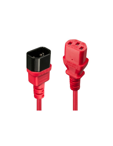 Lindy 30477 cable de transmisión Negro, Rojo 1 m C14 acoplador C13