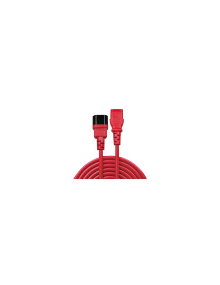 Lindy 30477 cable de transmisión Negro, Rojo 1 m C14 acoplador C13