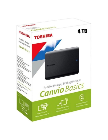 DISCO DURO EXTERNO TOSHIBA 4 TB USB 3.2 CANVIO BASIC (HDTB540EK3CA)