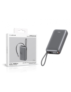 Powerbank Batería Externa 10000mAh 22.5W PD con Cable USB-C Retráctil Negra 2