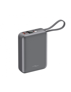 Powerbank Batería Externa 20000mAh 45W PD+QC3.0 con Display y Cable Incorporado USB-C Negro