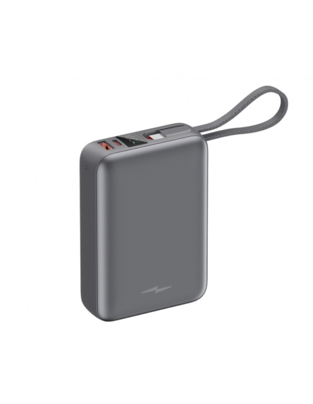 Powerbank Batería Externa 20000mAh 45W PD+QC3.0 con Display y Cable Incorporado USB-C Negro