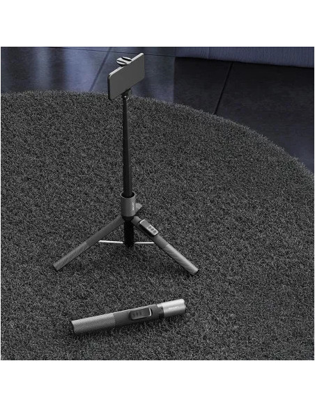 Trípode y Selfie Stick Profesional Lenyes - Extensión 160cm - Zapata Fría (Cold Boot) - Control Bluetooth Remoto