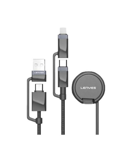 Cable Multi-Carga 60W 4 en 2 Universal Carga Magnética para Apple Watch Nylon Trenzado