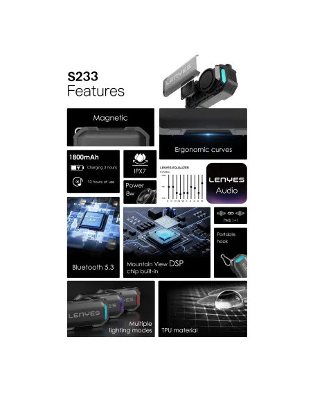 Altavoz Bluetooth V5.3 12W Sumergible IPX7 Trasera Magnética y Clip de Transporte
