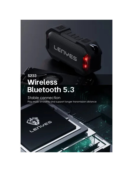 Altavoz Bluetooth V5.3 12W Sumergible IPX7 Trasera Magnética y Clip de Transporte