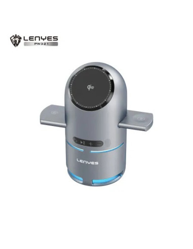 Estación de Carga Robótica Lenyes QI2 15W MagSafe Altavoz Bluetooth y Motores Automáticos