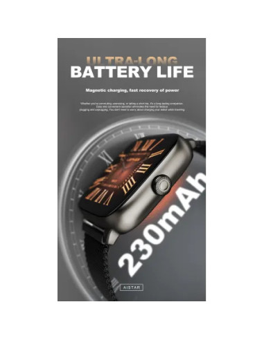 Lenyes AISTAR AI Smartwatch Pantalla HD 1.72" Integración ChatGPT Salud Pro SpO2 y Presión Negro