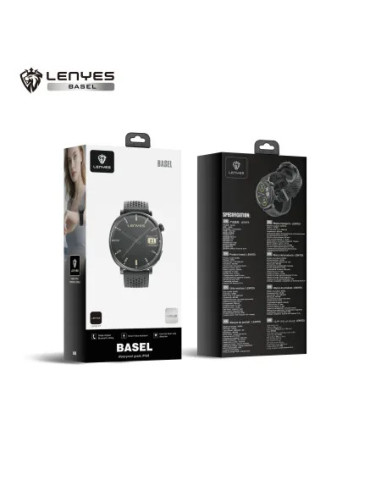 Smartwatch Lenyes BASEL Negro Pantalla AMOLED 1.43" ChatGPT Integrado Llamadas Bluetooth IP68 Negro