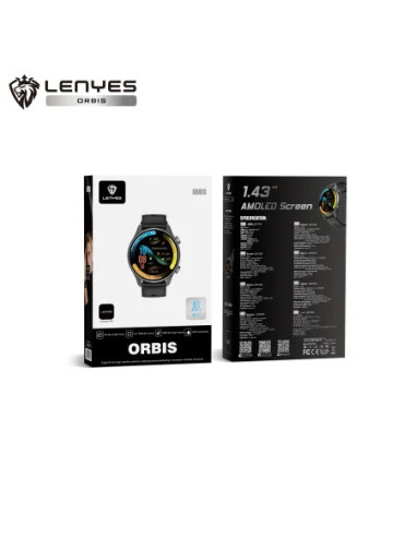 Smartwatch Lenyes ORBIS GPS Pantalla 1.43" AMOLED 1000 Nits GPS Independiente 6 Satélites Sumergible 1ATM Negro