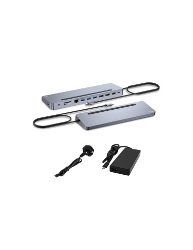 i-tec USB-C Metal Ergonomic 3x 4K Display Docking Station with Power