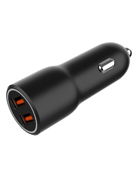 Gembird TA-UC-A2QC36-CAR-01 cargador de dispositivo móvil Teléfono móvil, Smartphone Negro Encendedor de cigarrillos Carga rápid