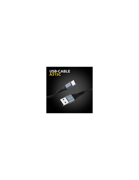 Intenso Cable de carga/datos USB-C A315C, 1,5 m, carga rápida hasta 60 vatios, negro