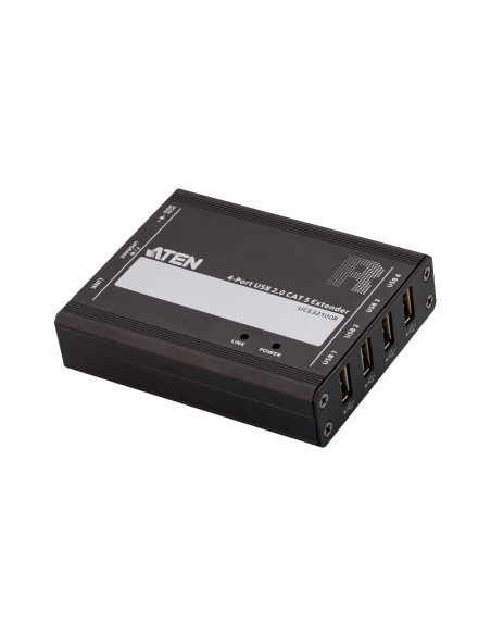 ATEN Extensor USB 2.0 por Cat 5 con hub de cuatro puertos (hasta 100