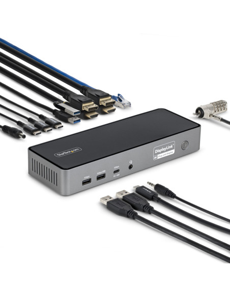 StarTech.com Docking Station Universal USB-C de 3 Pantallas - Docking