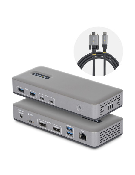 StarTech.com Docking Station USB-C de 2 Monitores DisplayPort - 4K