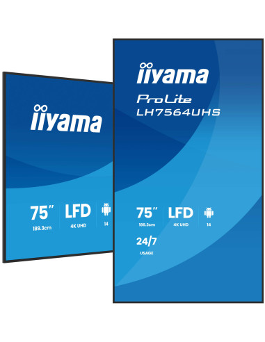 iiyama LH7564UHS-B1AG pantalla de señalización Pantalla plana para