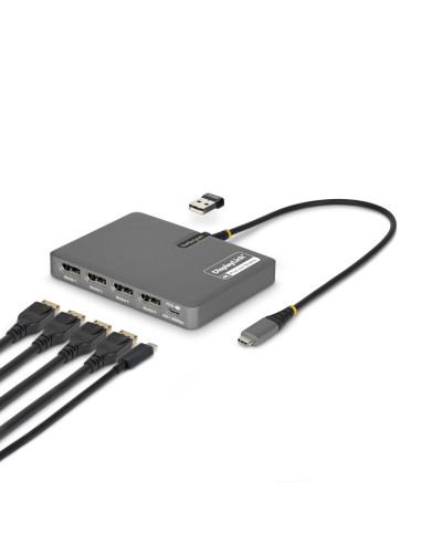 StarTech.com QUAD-USB-DP-ADAPT base para portátil y replicador de