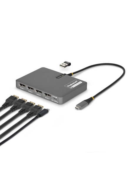 StarTech.com QUAD-USB-DP-ADAPT base para portátil y replicador de