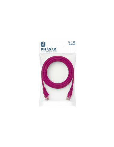 Phasak Cable de Red 100% Cu Cat.6 UTP Sólido Violeta 0.25 M
