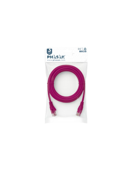 Phasak Cable de Red 100% Cu Cat.6 UTP Sólido Violeta 0.25 M