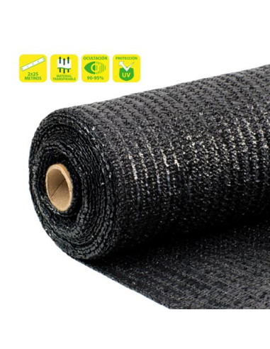 MALLA DE SOMBREO NEGRA 2X25 METROS SUNGARDEN