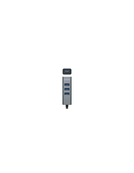 AISENS Hub USB 3.1 USB-C, USB-C/M - 4x Tipo A/H, Gris, 10 cm