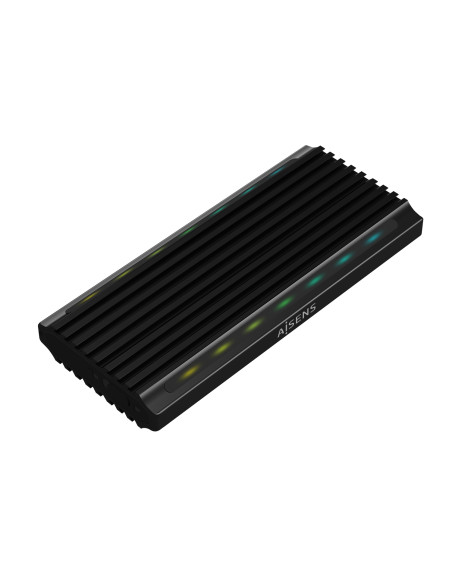 AISENS Caja Externa M.2 RGB Gaming ASM2-RGB012B SATA/NVMe A USB3.1