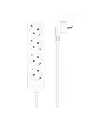 AISENS Base Multiple 4 Tomas Sin Interruptor Con Cable 3x1.5mm2,