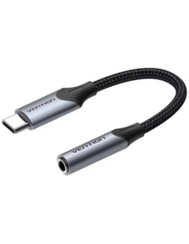 CONVERSOR AUDIO VENTION USB-C/M - JACK 3.5MM/H 10MM GREY/BLACK