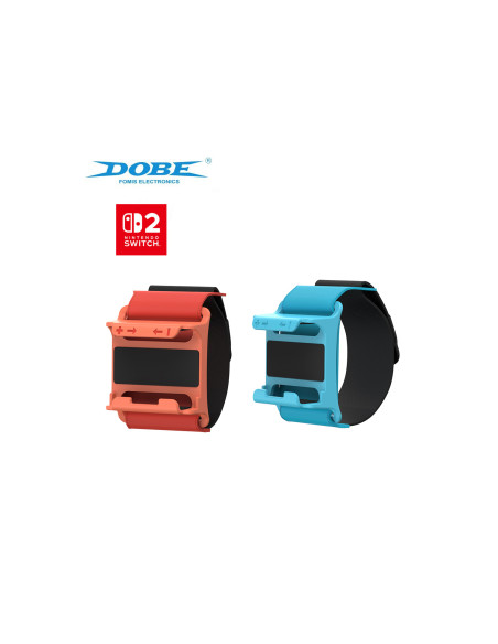Bandas de Muñeca DOBE Ajustables para Joy-Con Nintendo Switch 2 Rojo y Azul