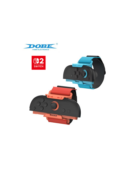Bandas de Muñeca DOBE Ajustables para Joy-Con Nintendo Switch 2 Rojo y Azul