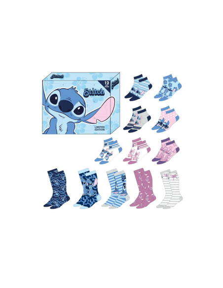 Caja Regalo Stitch 12 Pares de Calcetines Talla 35/41 Edición Limitada