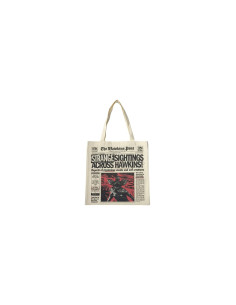 Bolsa Shopping Stranger Things The Hawkins Post de Tela Beige