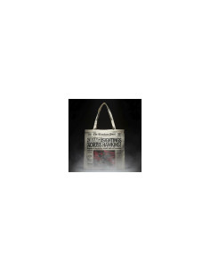Bolsa Shopping Stranger Things The Hawkins Post de Tela Beige 2