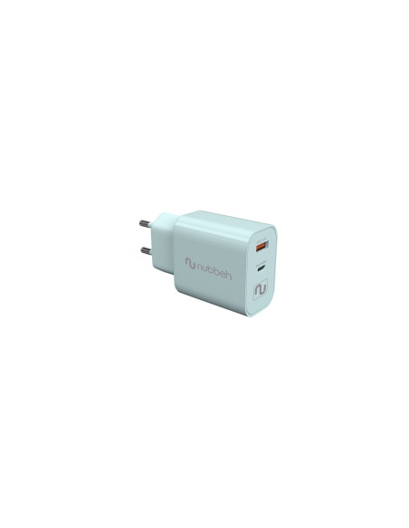 Cargador de Pared Nubbeh Bhoot 30W Dual USB-A y USB-C Verde