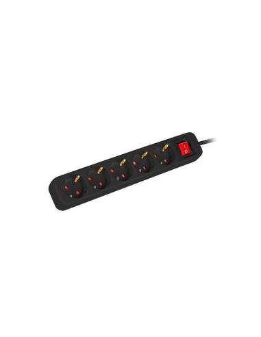 REGLETA LANBERG 5 SCHUKOS CON PROTECCION 3M BLACK