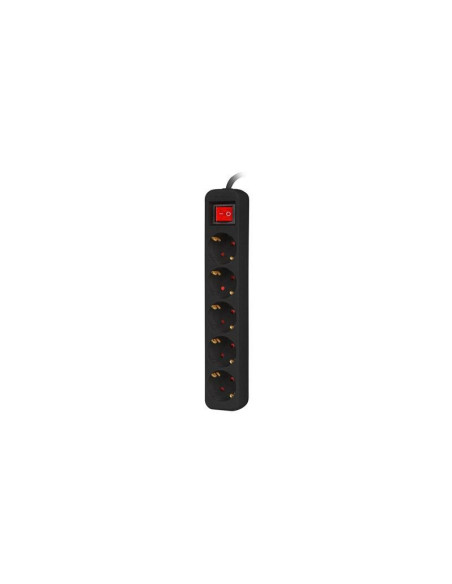 REGLETA LANBERG 5 SCHUKOS CON PROTECCION 3M BLACK