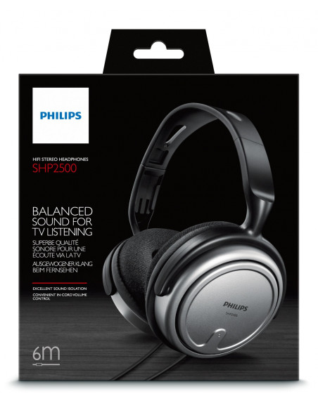 Auriculares diadema philips interior con cable para tv 3.5mm 6.5mm
