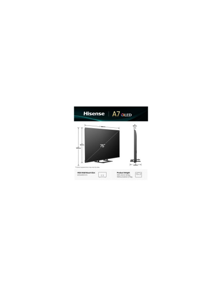 Hisense A7Q 75A7Q 190,5 cm (75") 4K Ultra HD Smart TV Wifi Negro