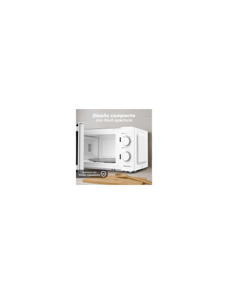 Grunkel MW-20EASY microondas Blanco, Negro Solo microondas Encimera 20 L 700 W