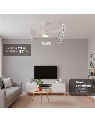 VENTILADOR DE TECHO 30W 47\" CON LED Y MANDO 18W SKYEASY47 GRUNKEL