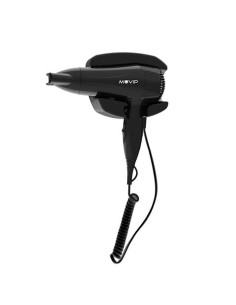 SECADOR DE PELO MURAL NEGRO CON SOPORTE PARED 2200W MUVIP
