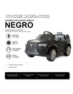 COCHE INFANTIL A BATERIA CON CONTROL REMOTO LEXUS GX550 NEGRO 2