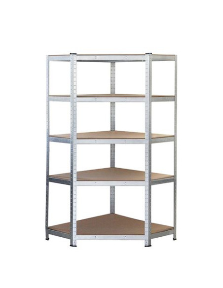 ESTANTERIA METÁLICA ESQUINERA GALVANIZADA 5 BALDAS 180X90X40X90CM BLIM