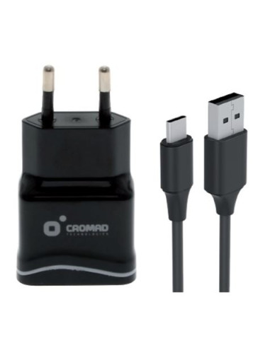 PACK CARGADOR CORRIENTE 2.1A + CABLE TIPO C 2.0 CROMAD