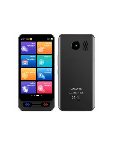 Valore Echo Traductor AI con Pantalla 4.2", Cámara, 142 Idiomas y Chat GPT (AI004)
