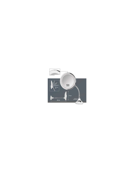 Orbegozo esp 1200 espejo cosmético de pared plata 17655 O