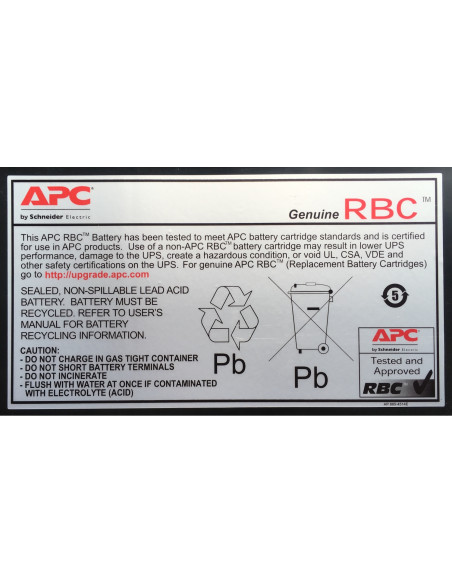 APC baterÍ­a para sistema ups Sealed Lead Acid (VRLA)