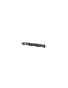 Lanberg PDU-05F-0200-BK unidad de distribución de energía (PDU) 5 salidas AC 1U Negro
